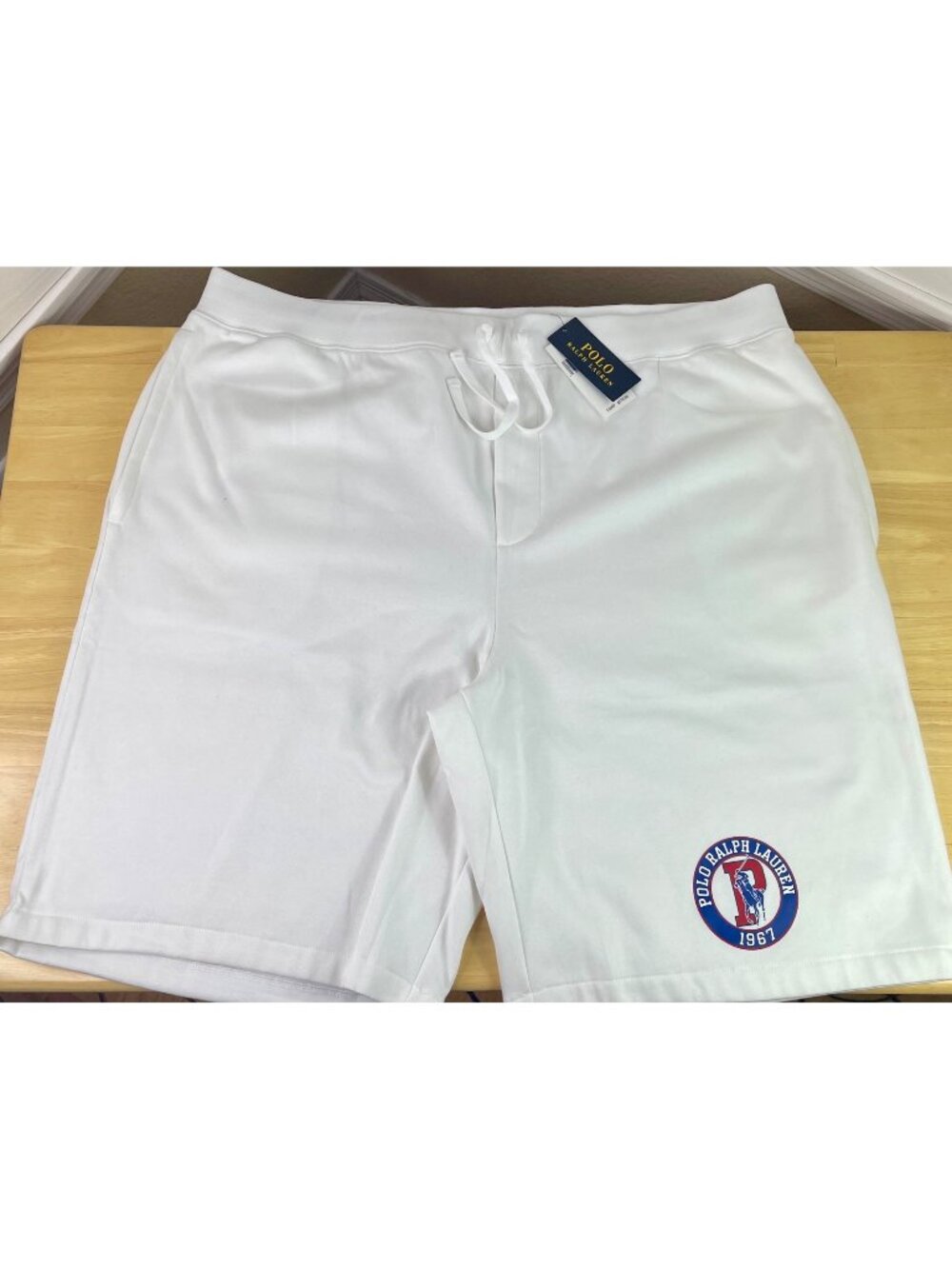 Polo Ralph Lauren 1967 Logo Graphic White Fleece Shorts - Men’s 3XLT - NWT $110